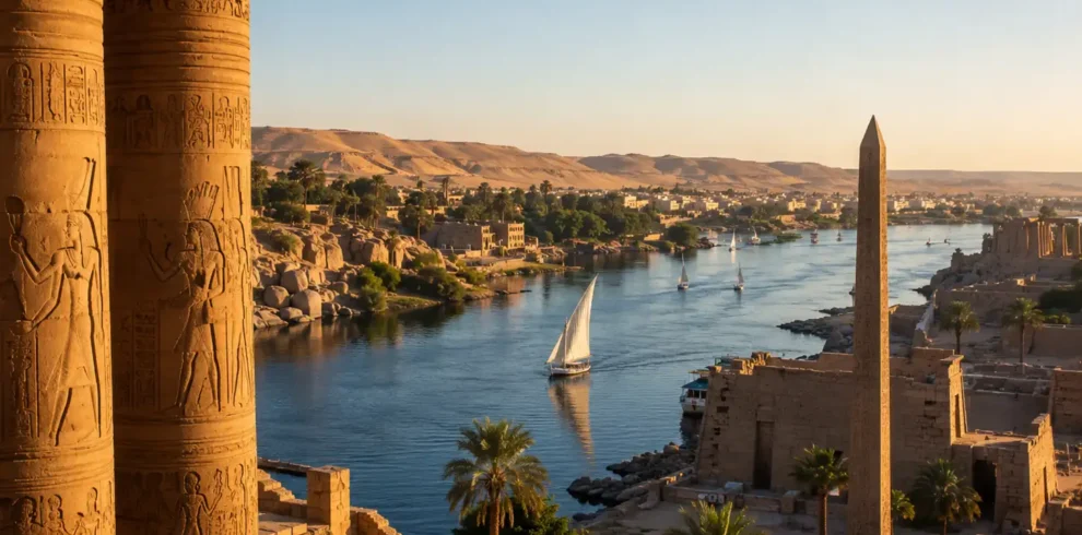 Nile Valley cultural journey through Luxor, Aswan, ancient temples and scenic river landscapes