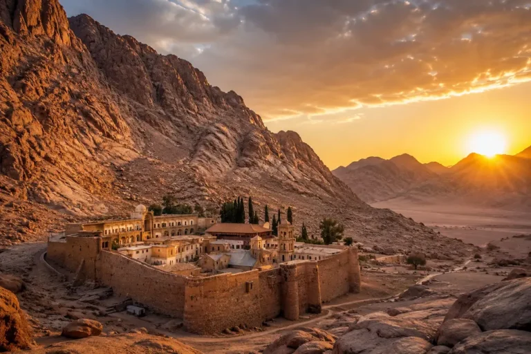 Kloster Sankt Antonius in der Östlichen Wüste Ägyptens nahe den Bergen des Roten Meeres
