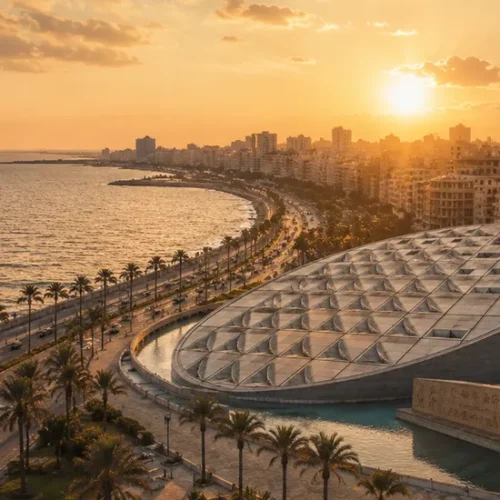 Corniche von Alexandria an der ägyptischen Mittelmeerküste