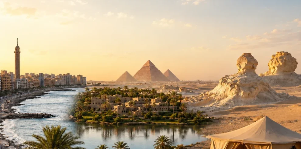 Ägypten-Rundreise mit Pyramiden, Oase, Wüstenformationen, Beduinencamp und 4x4-Safari
