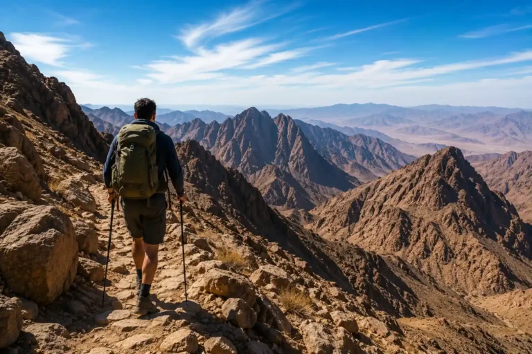 المشي الجبلي ضمن أنشطة السفر في مصر