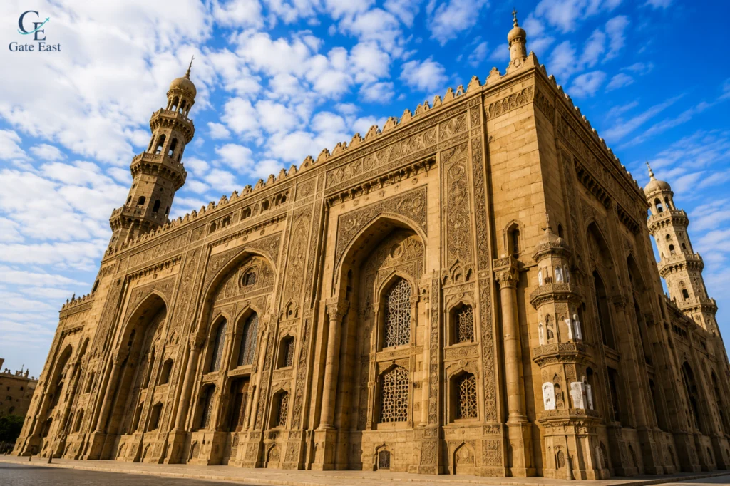 مسجد أثري في القاهرة يعكس جمال العمارة الإسلامية بمآذن وقبة مميزة