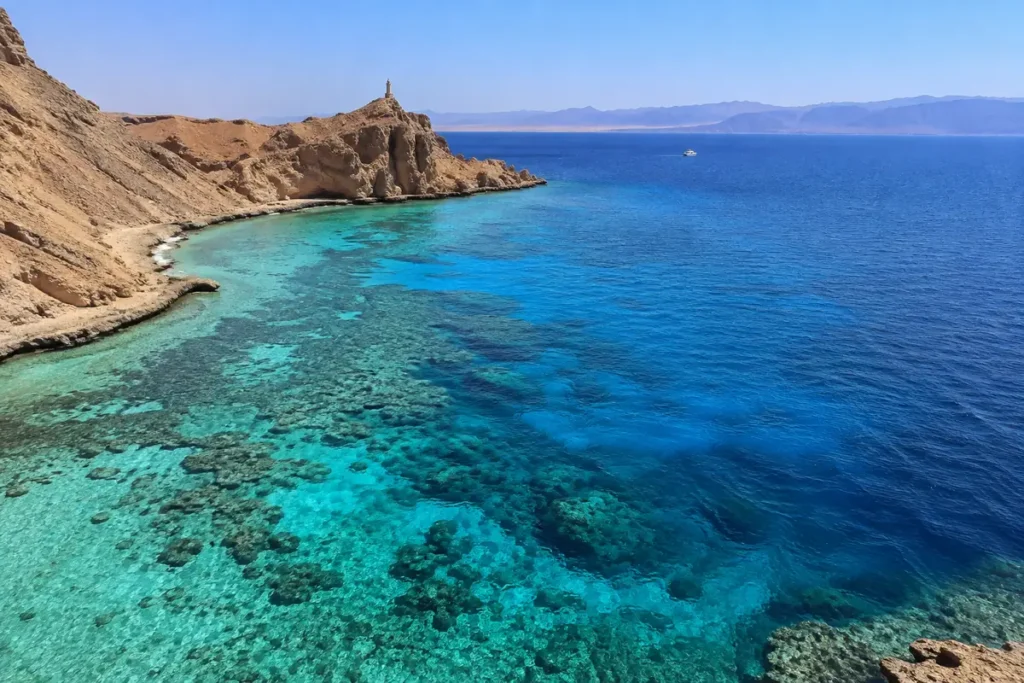 Klares Rotes Meer und Korallenriffküste bei Ras Mohammed während der 7-tägigen Sinai Küsten- & Naturreise